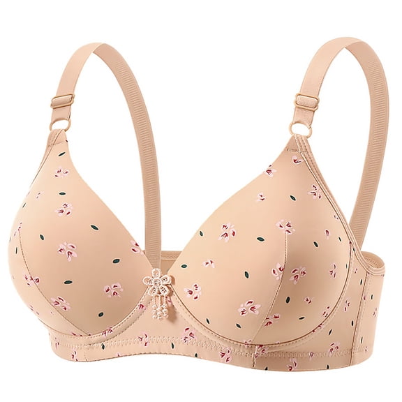 MEICHEN Wireless Everyday Bra for Women Print Comfort No Underwire Adjustable Strap Full Coverage Tshirt Bras