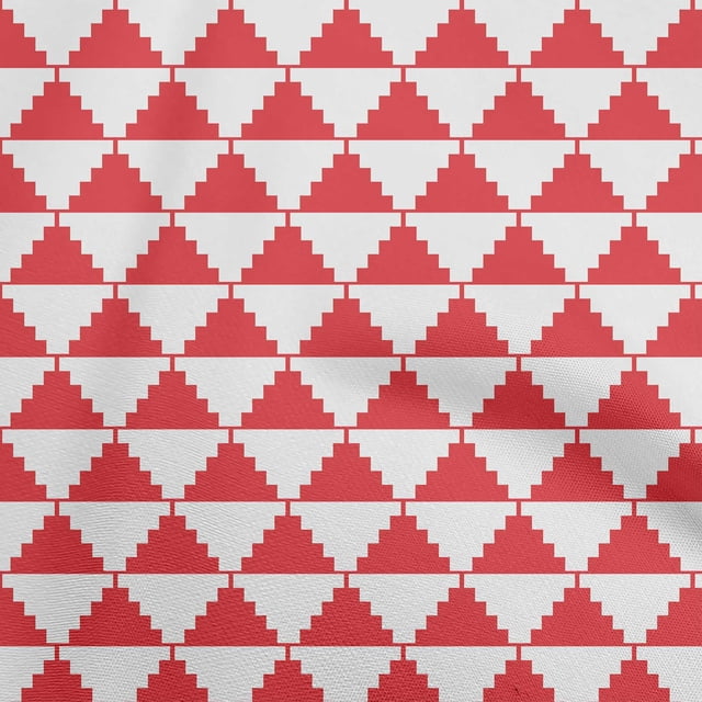 oneOone Cotton Flex Red Fabric Geometric Sewing Craft Projects Fabric Prints By Yard 40 Inch Wide