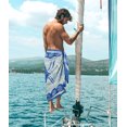 thumbnail image 4 of HAPPY BAY Men's Standard Vacation Dashiki Sarong Full Pareo Beach Wrap One Size Royal, Fish Summer Vacation Aloha, 4 of 5