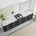 thumbnail image 4 of Santarem 120" Combine Double Vanity in Oak Weathered Black with Quartz Stone Top, 4 of 16