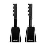 Eastar 2-Pack 10" Steel Cow Bell for Sporting Events, Football Games, Cheering Handle Cowbells, Loud Noise Makers, Christmas Party School Wedding Farm, Black