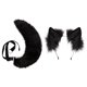 thumbnail image 2 of Cola de zorro sintética, diadema suave peluda, de usar, pinzas para el cabello para niñas adolescentes, cosplay, cumpleaños, vacaciones Negro Hugo orejas de zorro y tai, 2 of 7