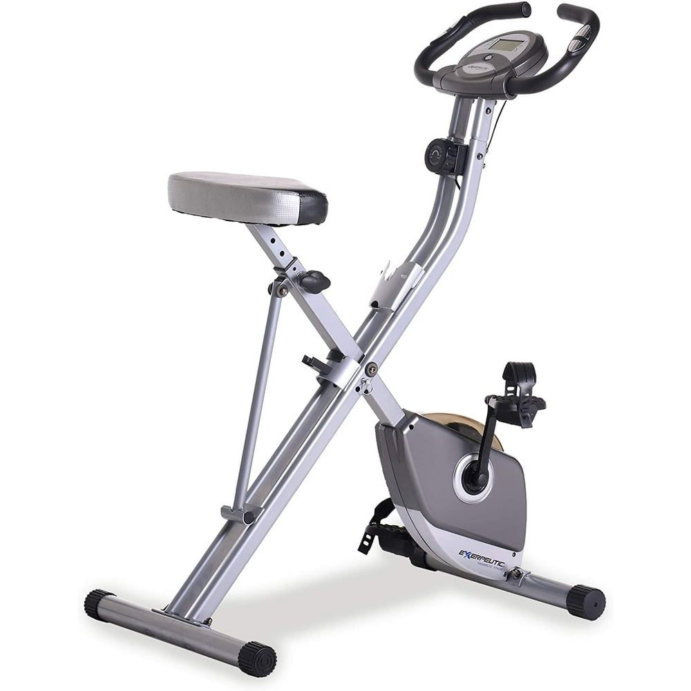 Exerpeutic Folding Magnetic Upright Exercise Bike with Pulse, 31.0' L x