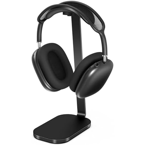 Headphone Stand for AirPods Max, Headset Holder with Aluminum Supporting Rod, Heavy Base Desk Stand Headphones Support Accessory for All Headphones - Black
