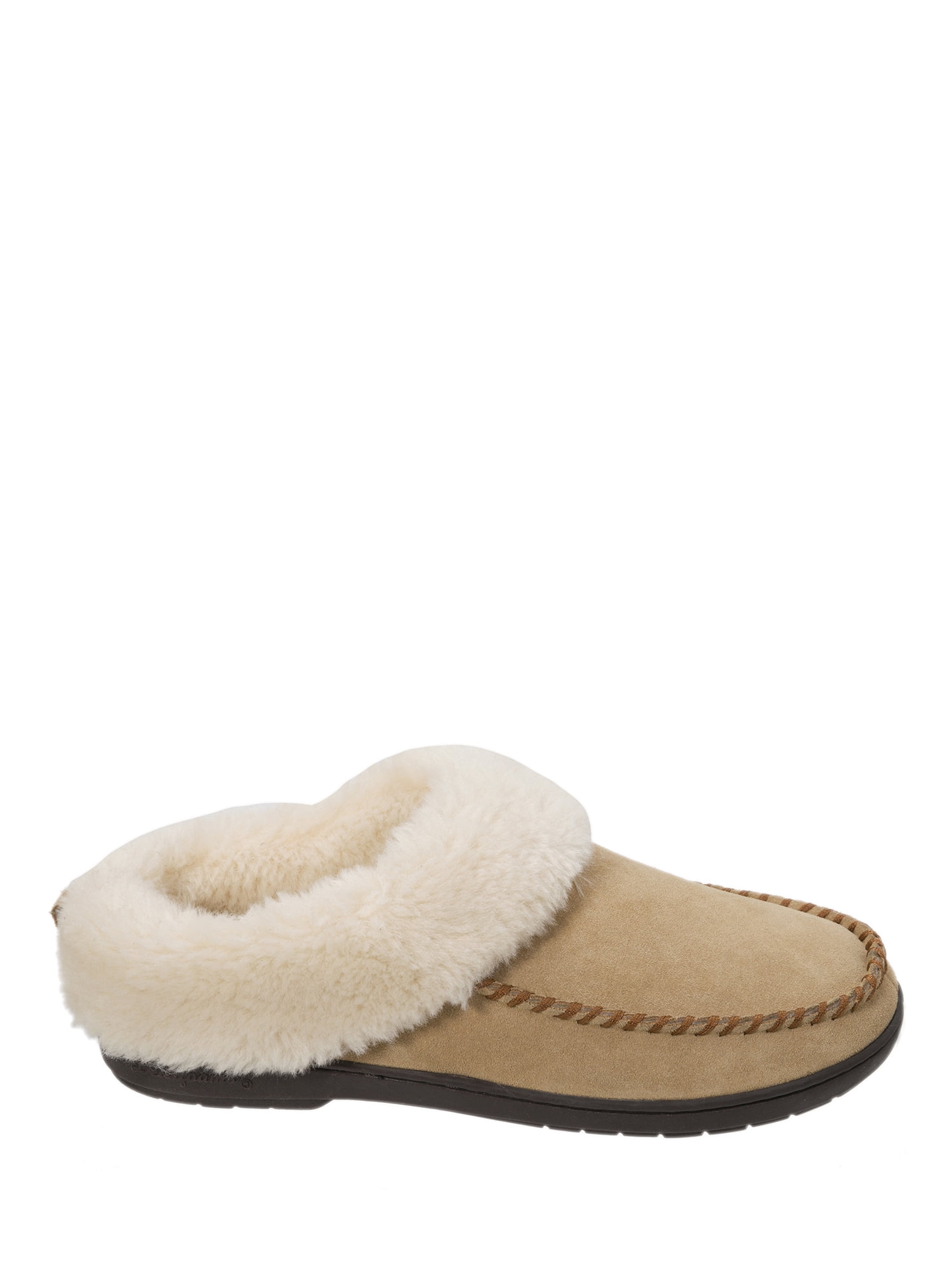 Dearfoams Women's Genuine Suede Moc Toe Clog Slippers
