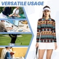 thumbnail image 6 of Garronmavis Golf Shirt for Women Zipper Long Sleeve Collar Tennis Shirts Casual Shirts Sports Workout Tops Western Aztec Shirt, Aztec Western Horse, Size XL, 6 of 7