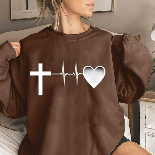 Chandails à Capuchon et Chandails en Molleton Aqestyerly Chemises à Manches Courtes pour Femmes, Chandails en Molleton Sans Capuche à Manches Longues Imprimés pour Pâques et Col Rond pour Femmes