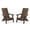 Brown, variant on Carolayne Set of 2 Folding Adirondack Chairs, Weather Resistant HDPS Poly Outdoor Patio Seating, Blue