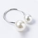 thumbnail image 1 of Xiao Hua Anillo de servilleta de imitación de perla, 6 piezas, con apertura en forma de U, ajustable, para bodas, sencillo, de papel (plata, pequeño), 1 of 5