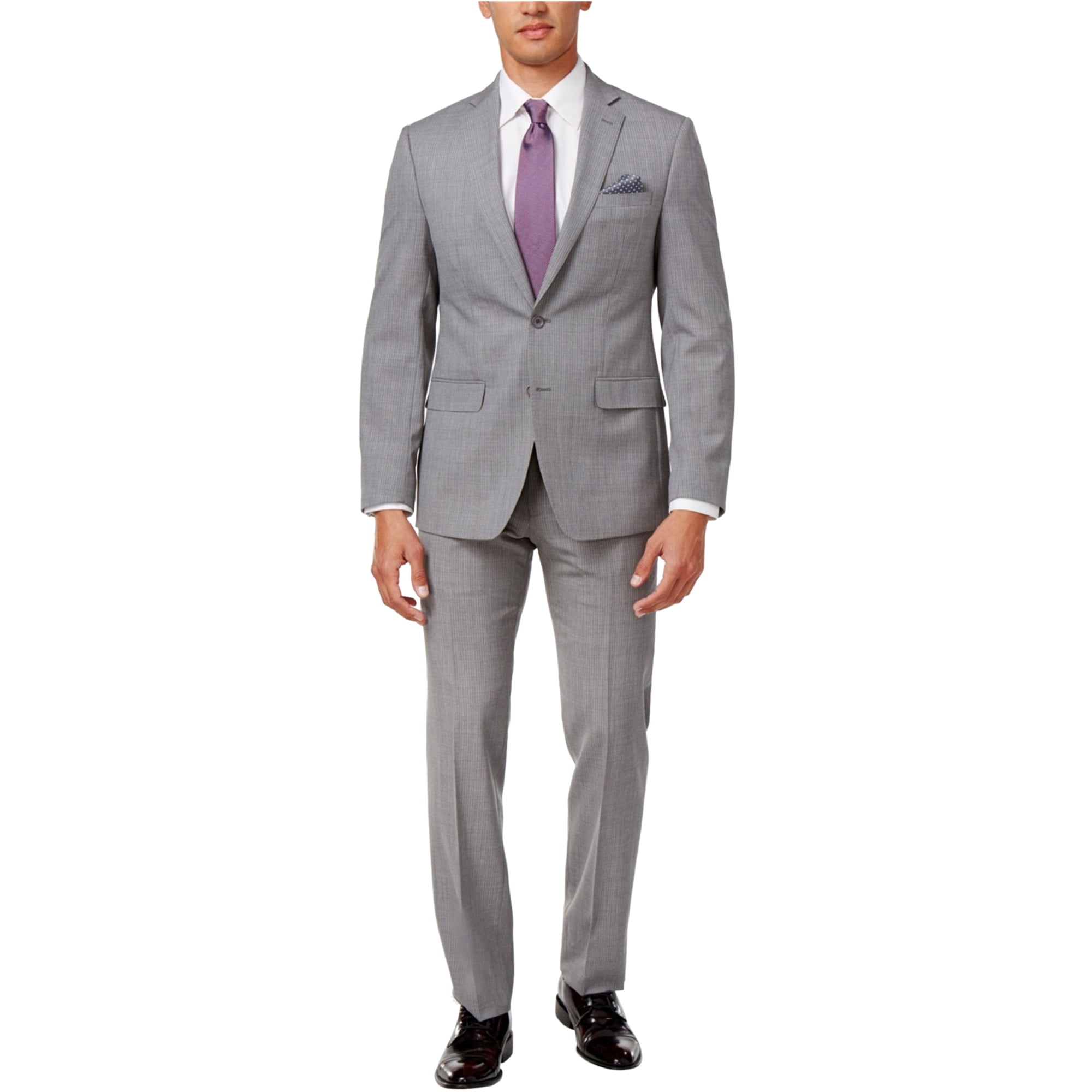 Men S J M Haggar Premium Classic Fit Flat Front Stretch Suit Pants Dark Gray Weave Walmart Com