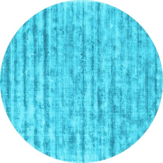 Ahgly Company Indoor Round Abstract Light Blue Contemporary Area Rugs, 8' Round