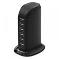 thumbnail image 1 of HLONK 30W USB Tower Power Adapter 6-Port Desktop Charging Station Hub Wall Charger Smart IC Tech Charging Station with Quick Charge for All Phone  Tablets  and More Black/White, 1 of 14