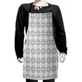 thumbnail image 1 of Abstract Kids Apron, Bubbles and Circles Forming Geometric Shapes Rectangular Rhombuses Modern Design, Boys Girls Apron Bib with Adjustable Ties for Cooking Baking Painting, Grey White, by Ambesonne, 1 of 2