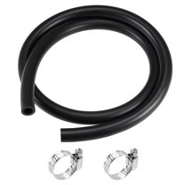 Fuel Line Hose 10mm ID 16mm OD 3.3ft Oil Line Fuel Pipe Rubber Water Hose Black, 2 Clamps