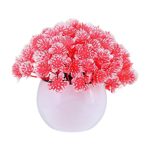 Beautynvta Artificial Potted Flowers Fake Potted Plants Plastic Faux Flowers for Home Decor, Not Fading Small Artificial Potted Plants for Home Desk Tabletop Office Kitchen
