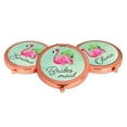 thumbnail image 4 of Koyal Wholesale Compact Mirror Bridesmaid Wedding Gift, Rose Gold, Tropical Pink Flamingo, 1-Pack, 4 of 5