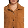 thumbnail image 4 of Jason Maxwell Women’s and Women’s Plus Size Faux Shearling Button Down Shacket, Sizes S-3X, 4 of 5