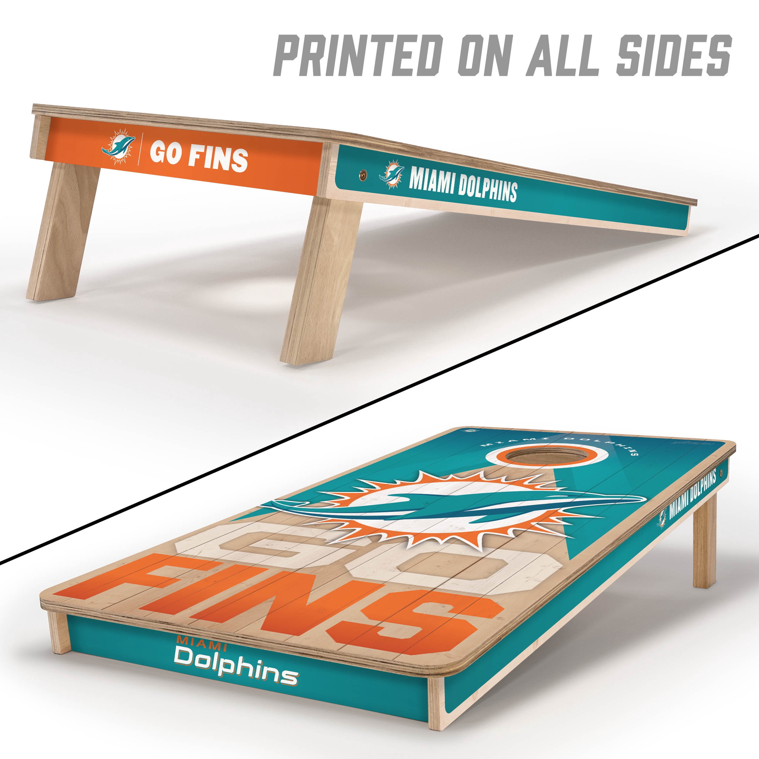 YouTheFan NFL Miami Dolphins 2x4 Slogan Series Cornhole