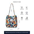 thumbnail image 4 of Bolso de mano TOPASION Bolso de tela de pana de 34 x 32 x 11 cm con bolsillo interior, 4 of 6