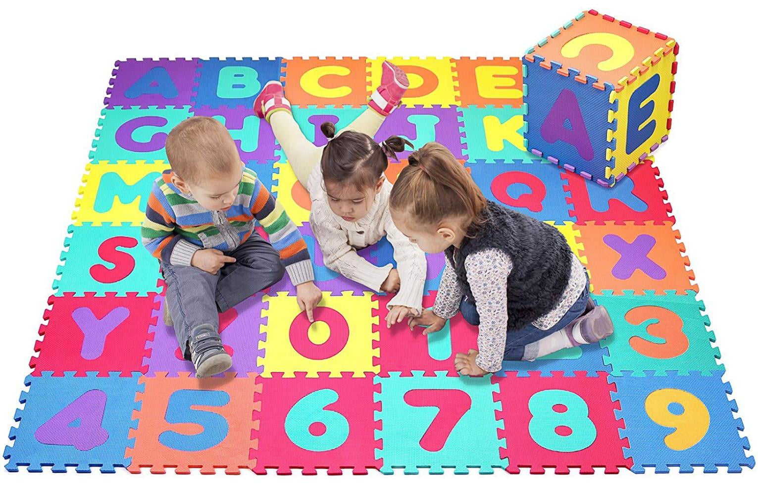 Alphabet and Numbers Foam Puzzle Play Mat 36 Tiles Click N' Play 