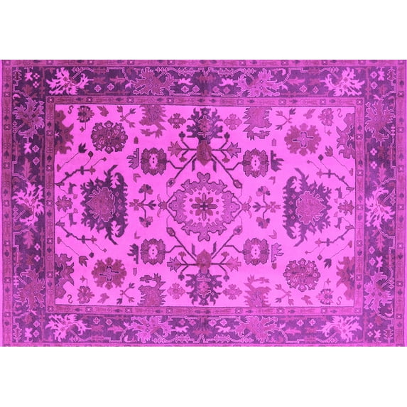 Ahgly Company Indoor Rectangle Oriental Pink Traditional Area Rugs, 2' x 3'