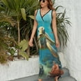 thumbnail image 3 of Nautical Green Sea Turtles Art Sleeveless Dress Women's Summer Suit Dresses for Women 2025 Luxury Party Dress, 3 of 7