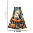 thumbnail image 2 of Haosy 2 Pack Kitchen Wash Cloths with Hanging Loops Absorbent Absorbent Quick Drying Hand Towels, Cute Hedgehog Sitting on Mushroom, 2 of 7