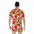 thumbnail image 2 of Watercolor Watermelon Pattern Short Sleeve Men'S Rompers Casual Summer Jumpsuits Outfit, 2 of 4