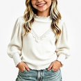 thumbnail image 3 of DJDLJWCJ Girls Long Sleeve Shirt Kids Soft Solid Basic Tops Fall Casual Shirt White Size 3T, 3 of 6