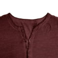 thumbnail image 6 of IROINNID Discount Button Up Shirts for Men Solid Round Neck Long Sleeve Pullover Breathable Shirt Blouse Tops,Burgundy, 6 of 7