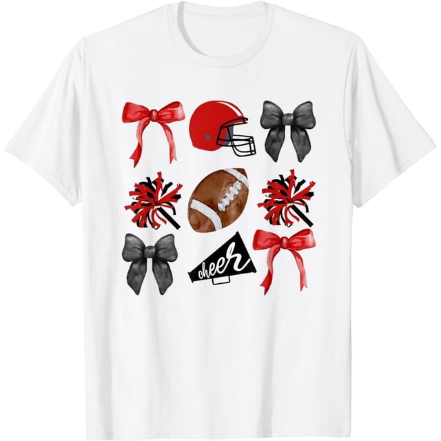 Cheer Coquette Bow - Camiseta de fútbol americano para otoño y Acción de Gracias