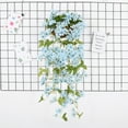 thumbnail image 4 of Artificial Hanging Orchid 39" Spring Flower Wall Decor Faux Rattan Indoor Outdoor Fake Plants,Blue,Beige,White, 4 of 6