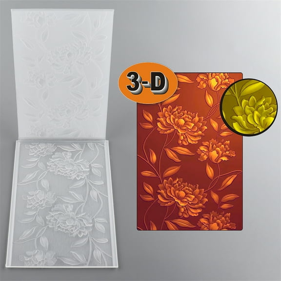 Lotus 3D Embossing Folders for Card Making,6.3x4.5 inch 3D Textured Plate Unleash Your Creativity - Essential Tool for DIY Crafts, Perfect for Making Elegant Cards and Decorations