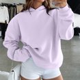 thumbnail image 1 of Sudadera Jersey básico informal con hombros caídos para mujer, jersey de talla grande, atuendo diario sencillo Cgtredaw Púrpura T XL para Mujer, 1 of 5