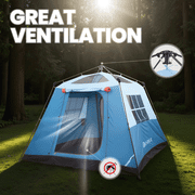 MARNUR 6-Person Instant Cabin Tent, Camping Tent with Carry Bag , Instant Setup, Outdoor, Hiking, Traveling, Blue