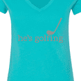 thumbnail image 4 of Inktastic Funny Golfing Tee He's Golfing Women's V-Neck T-Shirt, 4 of 5