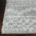 thumbnail image 4 of Geometric Stripe Plush Polypropylene Indoor Shag Area Rug - 8' x 10’, Cream-Gray, 4 of 10