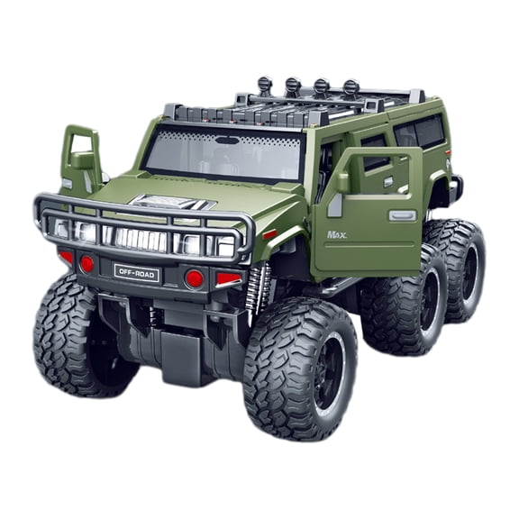 Elainilye Toy Car Off-Road Six-Wheel Inertia Vehicle with Voice and Light Effects Opening Doors Shock Absorption Police Car Model Gift for Boys Kids Children