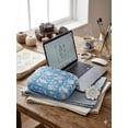thumbnail image 2 of Elegant Blue Floral Quilted Cosmetic Bag Travel Makeup Organizer Zipper Pouch Toiletry Case Portable Storage for Beauty Essentials, 2 of 4