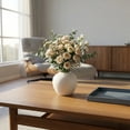 thumbnail image 6 of Unique Bargains Modern Ceramic Home Decor Small Ribbed Bud Vase White 4.3" x 4.3" x 4", 6 of 7