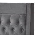 thumbnail image 4 of Baxton Studio Lit Plateforme Très Grand en Velours Capitonné Gris Foncé, 4 of 8