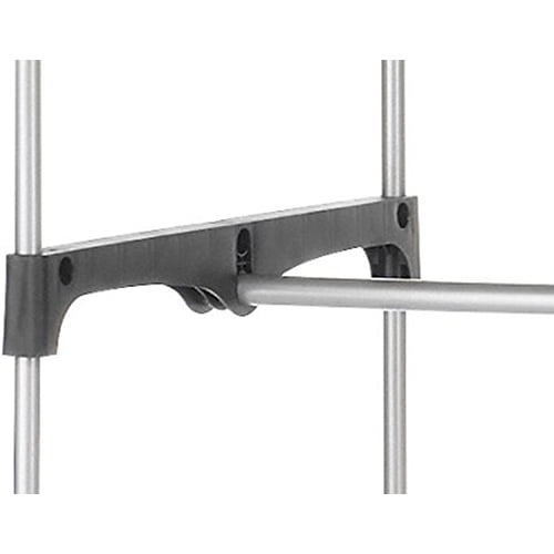 Whitmor Double Rod Closet System, Metal with Resin Connectors, Silver and Black, Adult