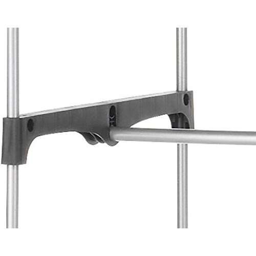 Whitmor Double Rod Closet System, Metal with Resin Connectors, Silver and Black - image 3 of 8