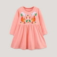 thumbnail image 3 of Girls Cotton Long Sleeve Dress Casual Cartoon Party Dresses Pink A 5-6 Years, 3 of 6