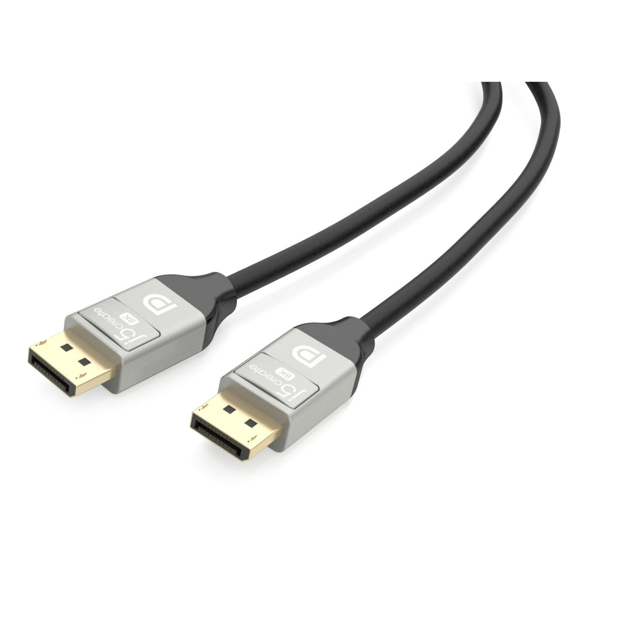 j5create, 8K @ 60 Hz / 4K @ 120 Hz, 32.4Gbps DisplayPort Cable for TVs, laptops, monitors, graphic cards, 6.6 ft, JDC43