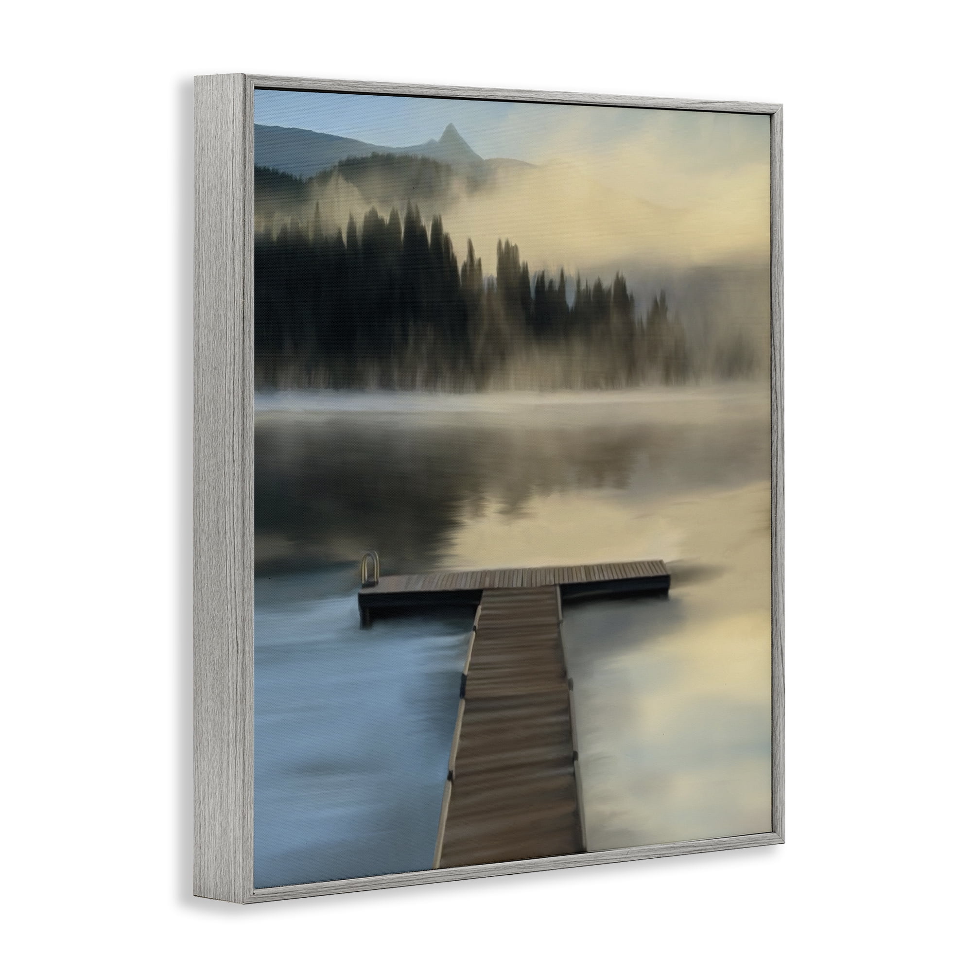 Stupell Industries Reflective Lake At Dusk Gray Framed Giclee Art, design by Renel Peters
