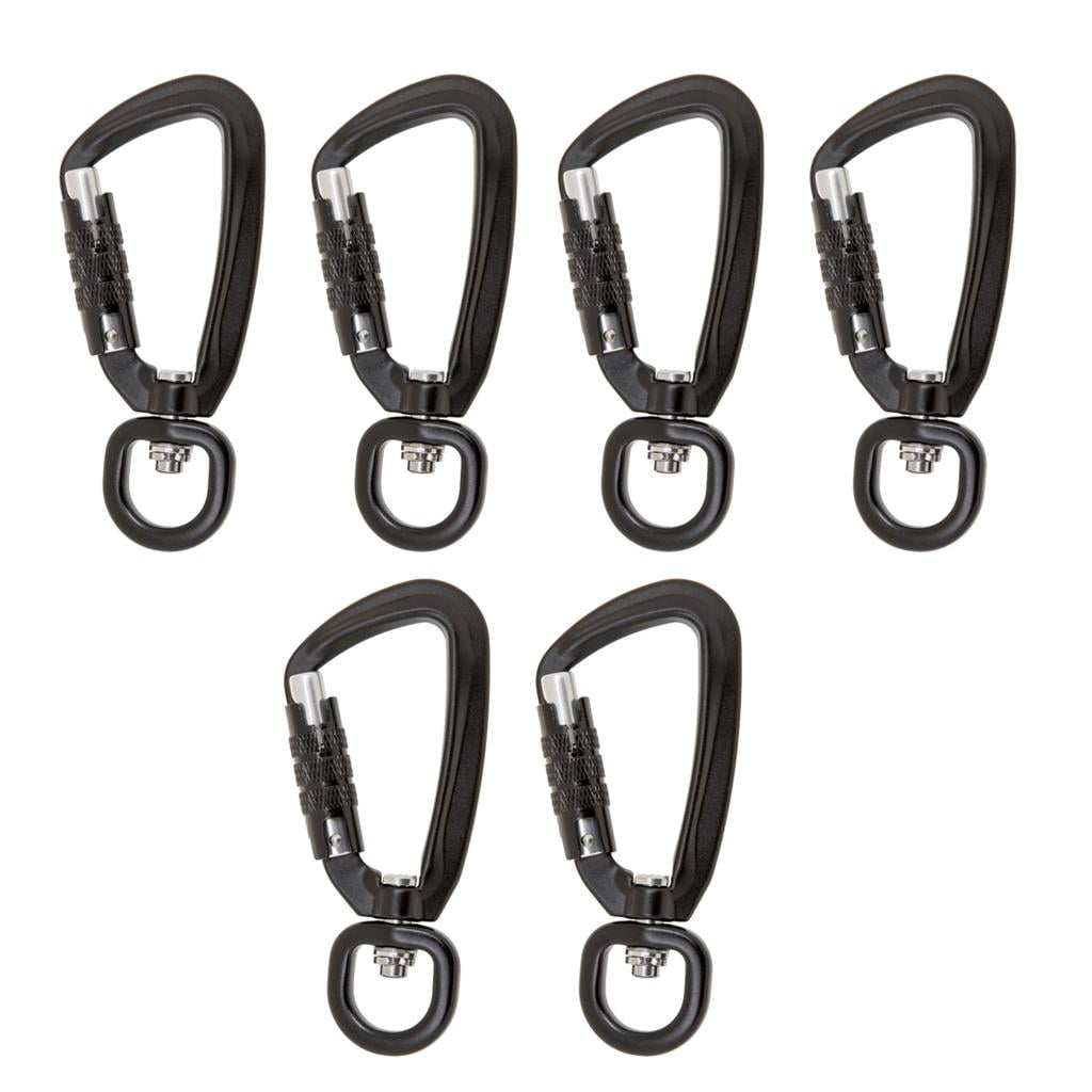 6pcs Climbing Carabiner Sp Hook Keychain Key with Rotating for Camping