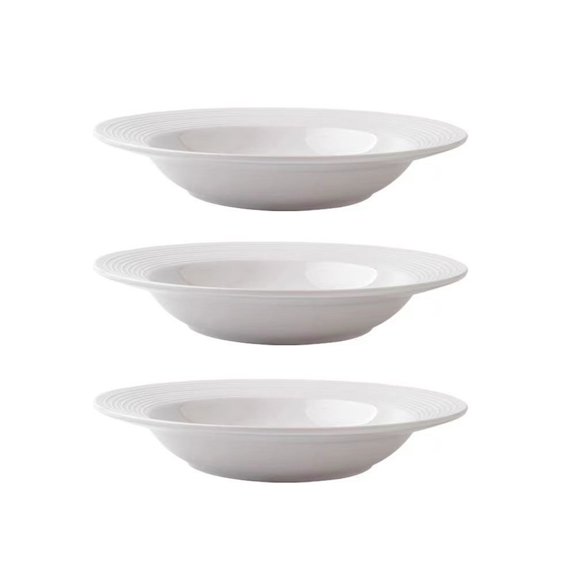 matoen Design Blanc Pur Assiettes de Ménage pour Cuisine Occidentale Assiettes à Pâtes Vaisselle d'Hôtel et de Restaurant Assiettes de Repas Assiettes