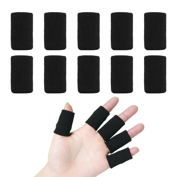 yeacher Premium Nylon Finger Support Sleeves for Sports - Breathable, Washable, and Comfortable - Set of 10 in Black, Blue, Red, or White - Ideal for Basketball, Tennis, and Arthritis Relief