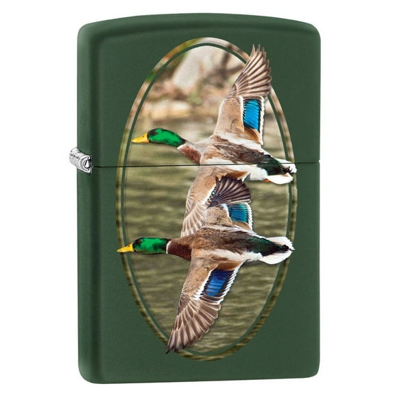 Zippo Lighter: Two Ducks Flying - Green Matte 80160